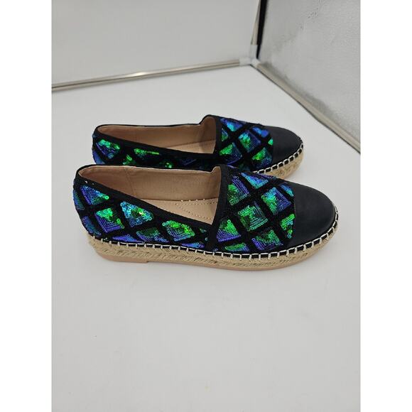 Jijixi Sequins Comfort Loafers Size 240 US 7.5 - Picture 2 of 5